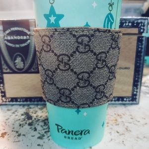 Repurposed Gucci coffee cuff sleeve